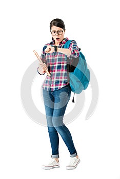 Pretty female student preparing back to school