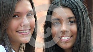 Pretty Female Teens Smiling Diversity