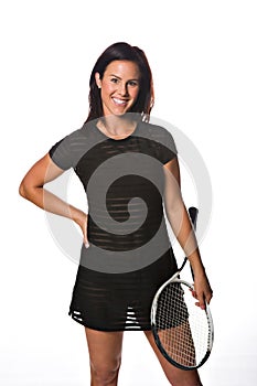 Pretty female tennis player