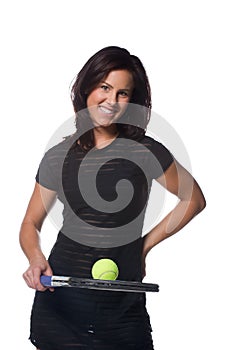 Pretty female tennis player