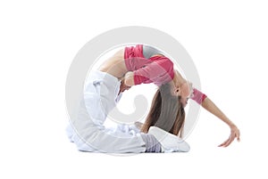 Pretty flexible dancer woman stretching