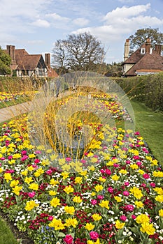 Pretty flower borders at RHS Gardens, Wisley, Surrey photo