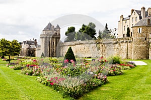 Medieval Ramparts and gardens at Vannes, Brittany, France photo