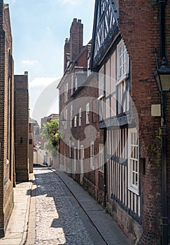 Pretty Georgian street and homes in Shrewsbury