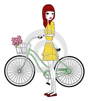 Pretty girl with bicycle