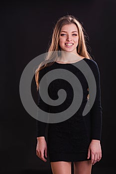 Pretty girl in black dress