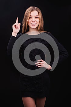 Pretty girl in black dress