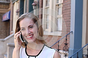 Pretty girl calling by phone