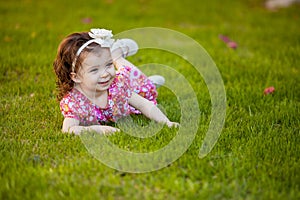 Pretty girl having fun at a park