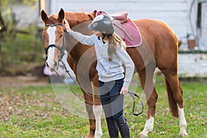 Pretty girl with horse