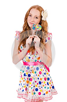 Pretty girl with lollypops photo