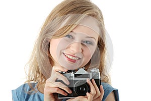 Pretty girl making photo