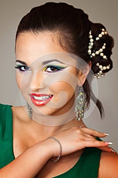 Pretty girl with oriental makeup