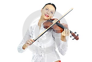 Pretty girl playing the violin photo