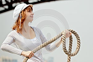 Pretty girl with a rope