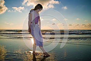 Pretty girl and the sea