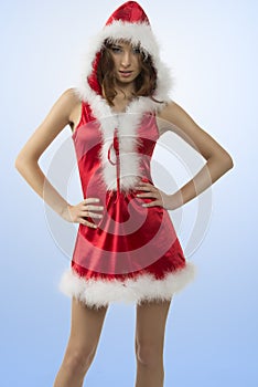 Pretty girl with christmas dress