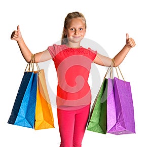 Pretty girl with shopping bags