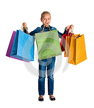 Pretty girl with shopping bags