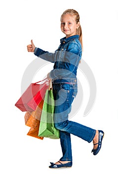 Pretty girl with shopping bags