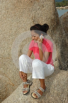 Pretty Girl Talking on Mobile Phone