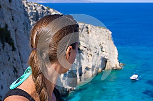 Pretty girl on Zakynthos island, Greece