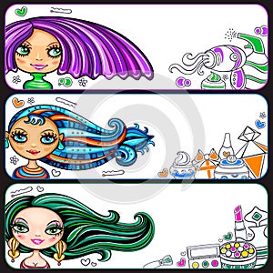 Pretty girls banners series