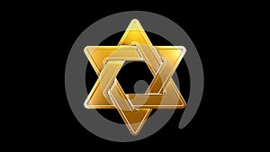 pretty golden shield of david isolated - conceptual object 3D illustration