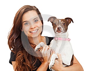 Pretty and Happy Girl With Chihuahua Dog