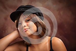 Pretty Hispanic Girl Studio Portrait