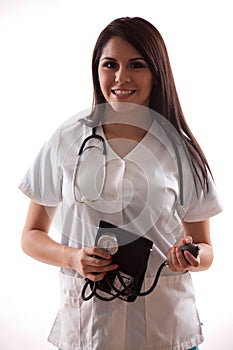 Pretty hispanic twenties healthcare worker