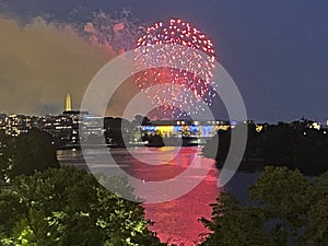 Pretty July 4th Fireworks Above the Kennedy Center