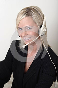 Pretty lady switchboard operator photo