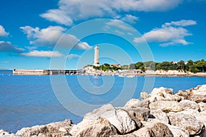 pretty landscape of Saint-Georges-de-Didonne and its famous lighthouse photo