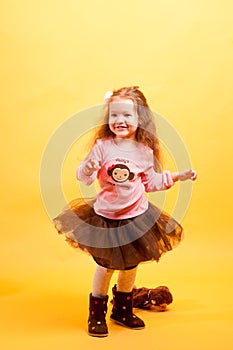 Pretty little girl dancing
