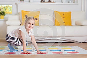 Pretty little girl have fun playing exciting game