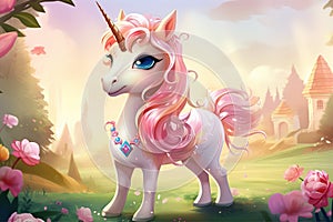 pretty little unicorn illustrated by Generative AI