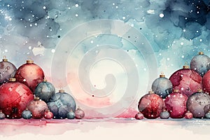 Pretty loose watercolour illustration of christmas baubles