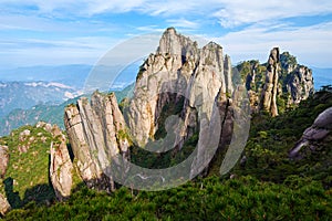 The pretty megalith peaks and pinetrees