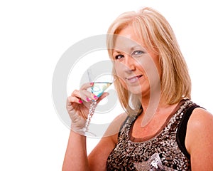 Pretty middle-aged woman dressed for party