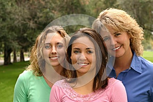 Pretty mother with daughters photo