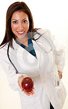 Pretty native american medical professional woman