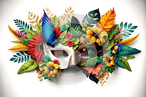 Pretty ornate carnival mask, Venetian mask insolated