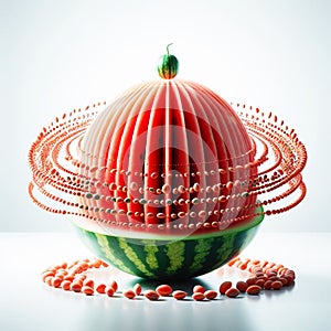 A pretty photo of an Artistic Sculpture of a watermelon. Beautify your room, your kitchen or your website with beautiful photos photo