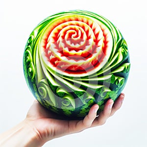 A Pretty Photo of an Artistic Sculpture of a Watermelon. Beautify your Room, your Kitchen or your Website with Beautiful Photos photo