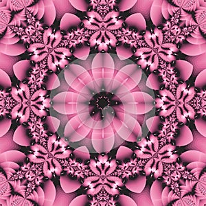 Pretty pink floral mandala