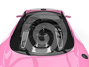 Pretty pink modern cabriolet sports car - interior shot