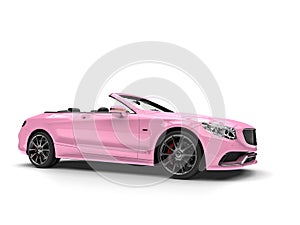 Pretty pink modern luxury convertible car