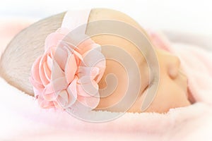 Pretty in Pink Newborn Baby Girl Sleeping