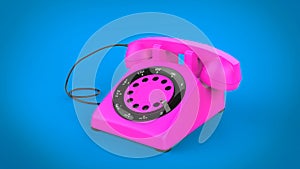 Pretty pink retro style telephone